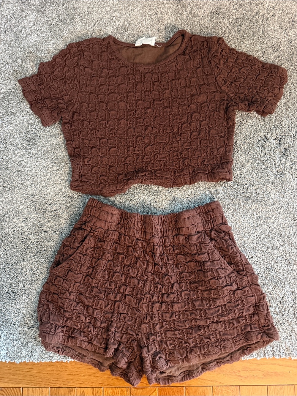 Chocolate brown short set